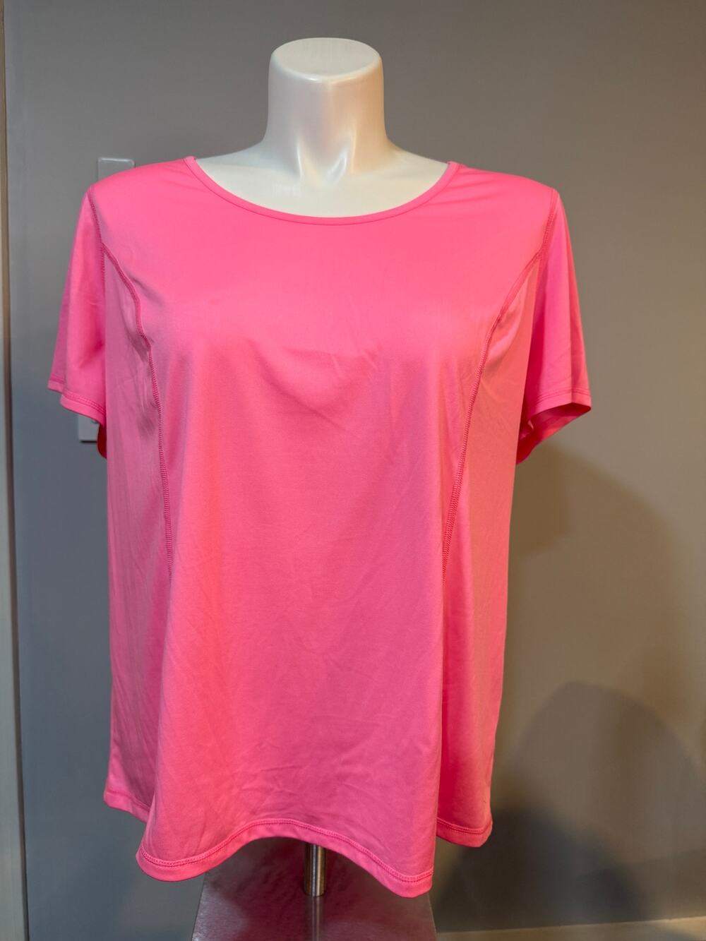 Danskin Now Dri-More Strappy Back Athletic Shirt Women's 2X Pink EUC